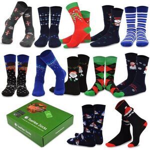 TeeHee Christmas Holiday Men's 12-Pair Socks Gift Box